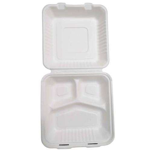 Carex 3-Compartment Food Containers, Disposable and Biodegradable 100 ...