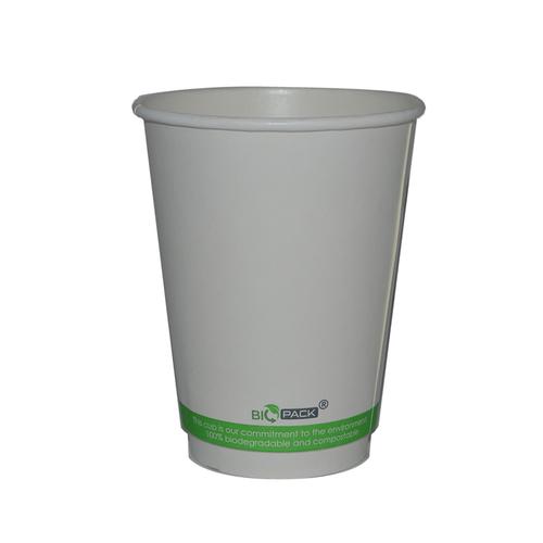 Biopack DoubleWalled Paper Cups for Hot Beverages 50 Units / 12 oz Disposable Tableware