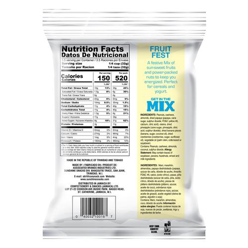 Sunshine Snacks Sun Mix Fruit 4 Units / 110 g Snacks Pricesmart