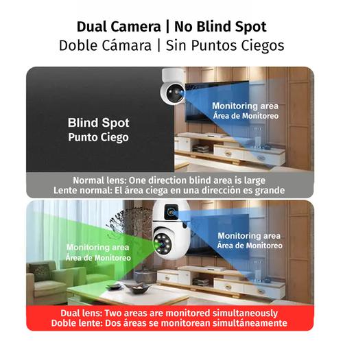 NexHT Cámara de Seguridad HD 2K con Doble Lente Seguridad y