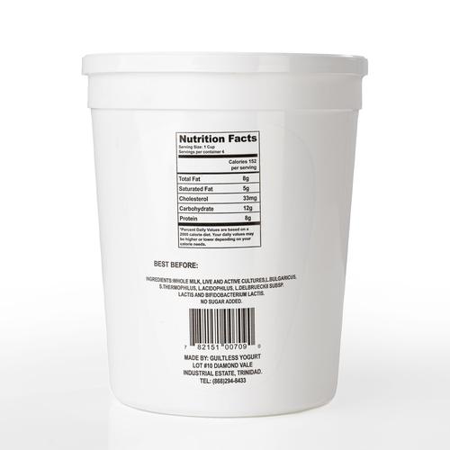 Guiltless Gourmet Whole Cream Yogurt 907 g / 32 oz Dairy and Eggs