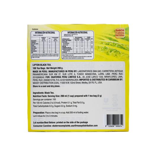 Lipton Yellow Black Tea 100 Tea Bags / 2 g | Coffee & Tea | Pricesmart ...