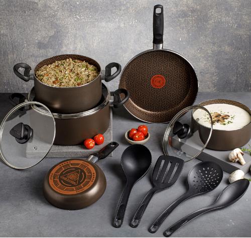 IMUSA USA 12 Piece Talent Master Line Nonstick Cookware Set with Thermal  Signal