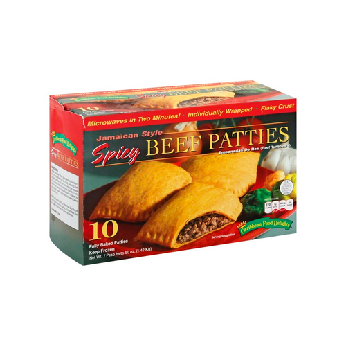 Caribbean Food Delights-Jamaican Style Spicy Beef Patties-10 oz., 2 - 5 oz.  Individually Wrapped Frozen Patties