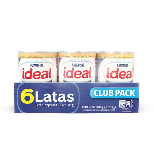 Ideal Leche Evaporada Entera Lata, 315 gr (Pack de 6) - Superunico - El  Supermercado 100% Online de Panamá