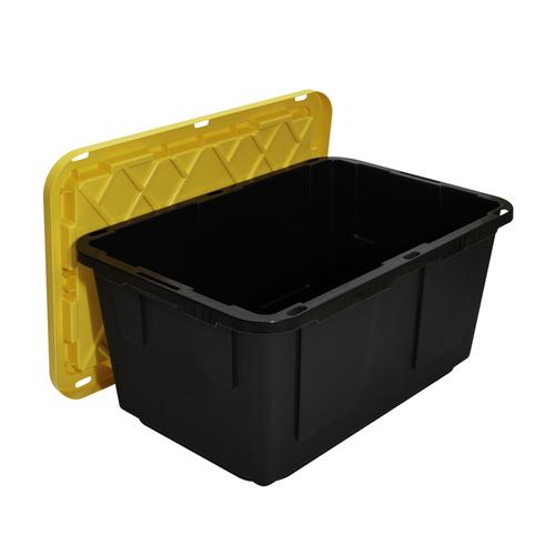 WYT Paquete de 6 cajas transparentes de almacenamiento de 7 cuartos de  galón, caja de plástico apilable con mango y tapa marrón, multiusos, 7  litros