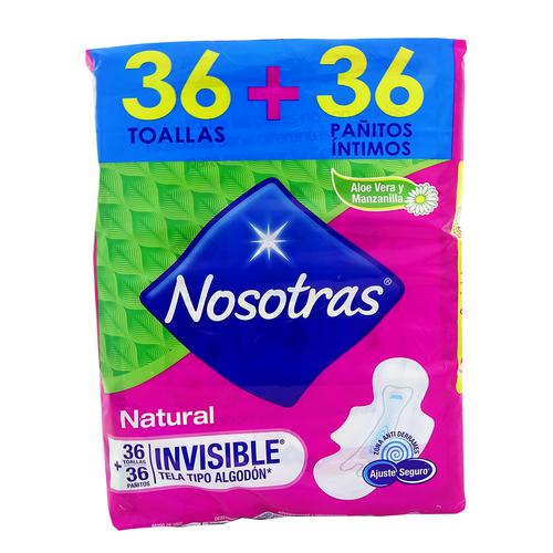 warrant Phalanx turtle Nosotras Invisible Sanitary Pads 36 Units + Intimate Wipes 36 Units |  PriceSmart Colombia