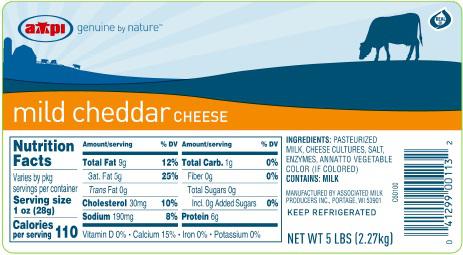 AMPI Mild Cheddar Cheese  kg / 5 lb | PriceSmart Virgin Islands, US