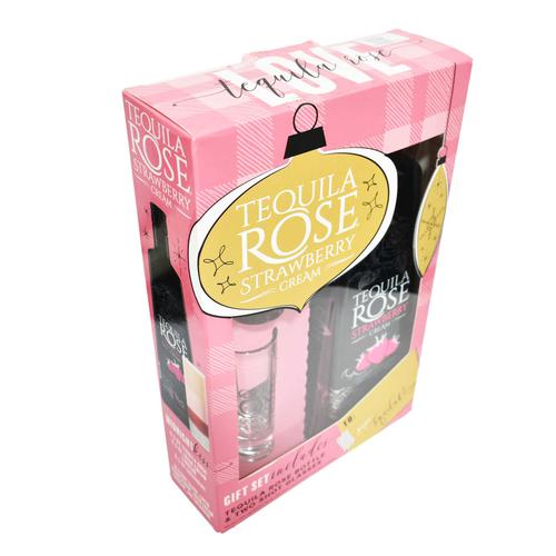 Tequila Rose Strawberry Cream Gift Pack 750 ml + 2 Shots Liquor, Beer