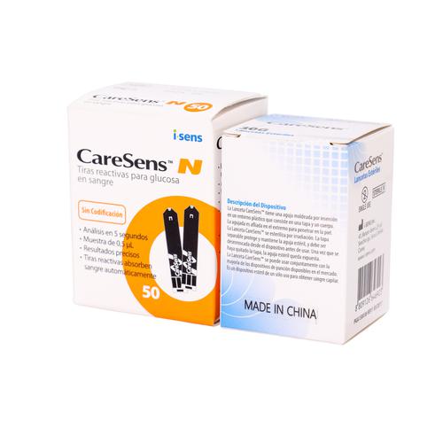 CareSens Tiras Reactivas Y Lancetas Giratorias Para Glucómetro CareSens ...