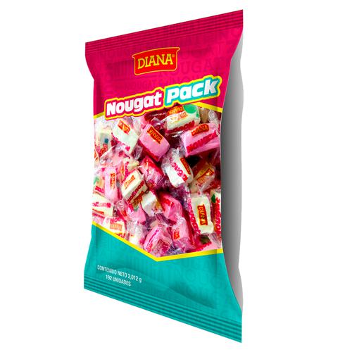 Diana Nougat Caramelos Blandos Sabor a Fresa y Vainilla 192 Unidades