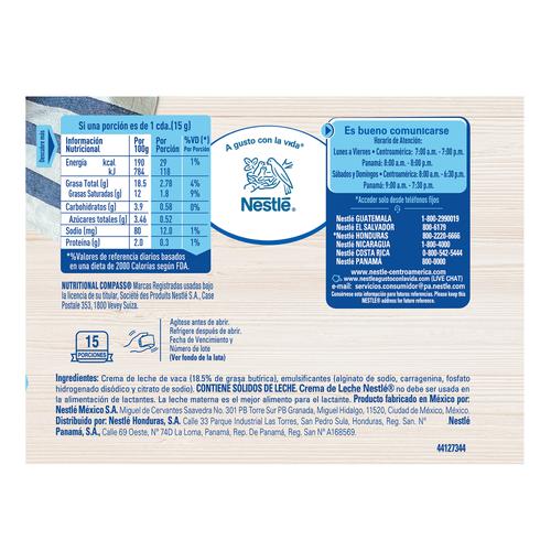 Nestlé Crema de Leche 3 Unidades / 225 g / 8 oz Lácteos y Huevos
