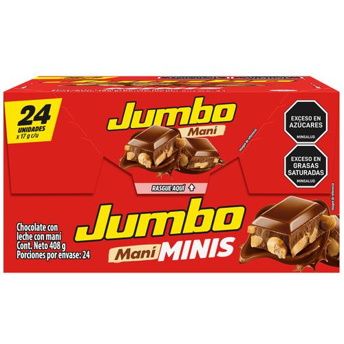 Jumbo Chocolatina Maní Minis 24 Unidades / 17 g / 0.6 oz Dulces