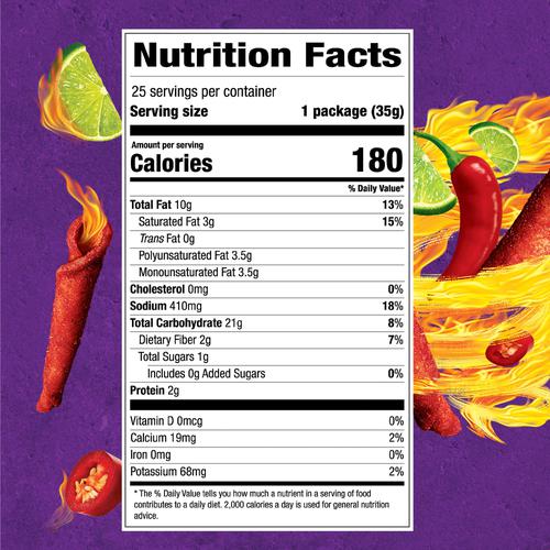 Takis Fuego Tortilla Chips Snack Hot Chili Pepper & Lime 30.75 oz ...