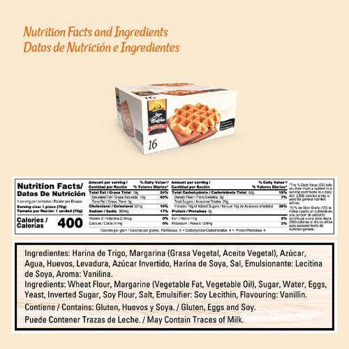 McCain Belgian Waffles 16 Units, 1.1 kg / 2.4 lb Frozen Food