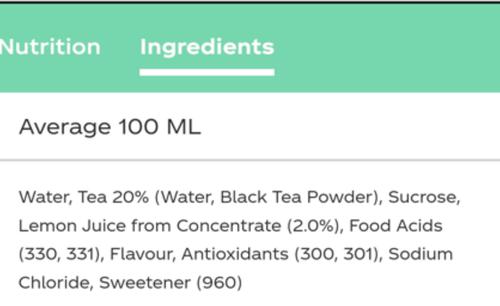 Fuze Tea - Nutrition Facts, Ingredients & Flavours