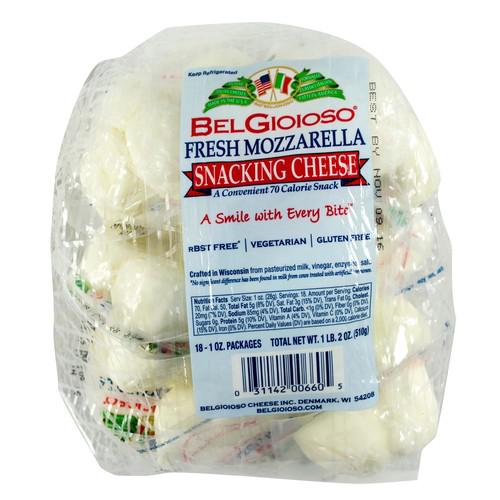 Belgioioso Fresh Mozzarella Snack Cheese 18 Units, 28 g / 1 oz Dairy
