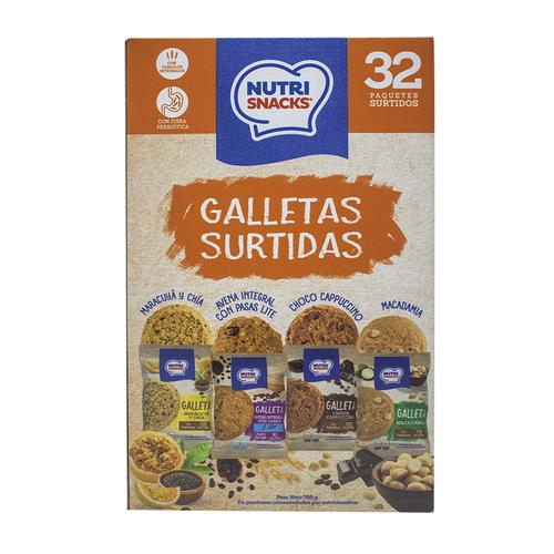 Galletas Sin Azúcar Nutrisnacks Surtidas 18 Unidades -432gr