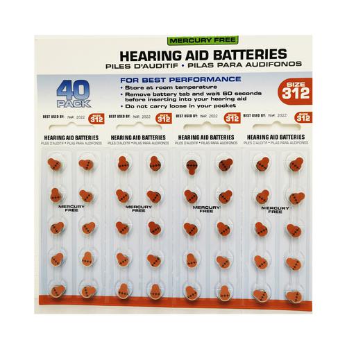  Duracell Baterías para audífonos Tamaño 312 pack 40 baterías :  Salud y Hogar