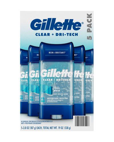  Gillette Desodorante antitranspirante en gel transparente, Cool  Wave 3.8 oz (paquete de 3) : Belleza y Cuidado Personal
