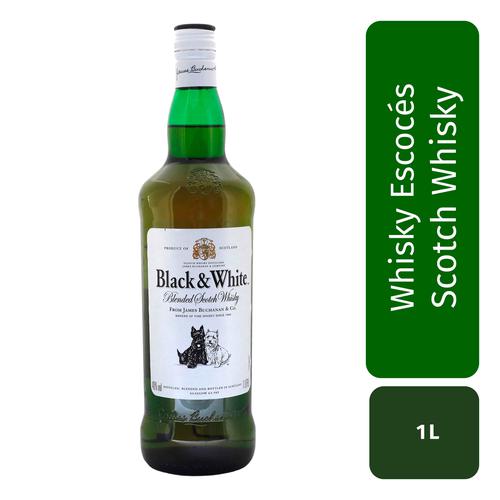 violencia Simular Hamburguesa Black & White Whisky Escocés 1 L | PriceSmart Dominican Republic