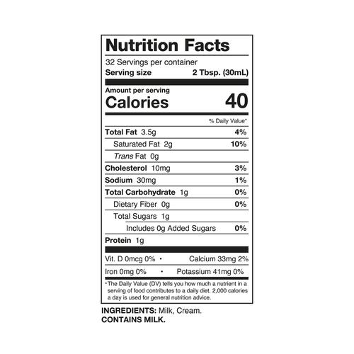 Byrne Dairy Half & Half Cream Milk 946 mL / 32 oz Dairy and Eggs