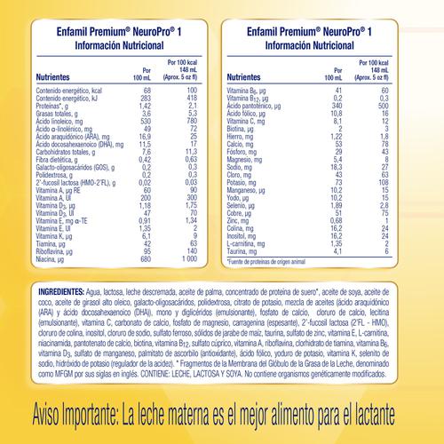Enfamil Premium Formula Infantil Etapa 2 /4 Unidades / 550 g / 19.4 oz, Bebé, Pricesmart, Barranquilla