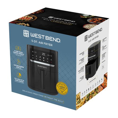 West Bend 5 Qt. Air Fryer with 10 Presets, in Black (AFWB5QBK13)