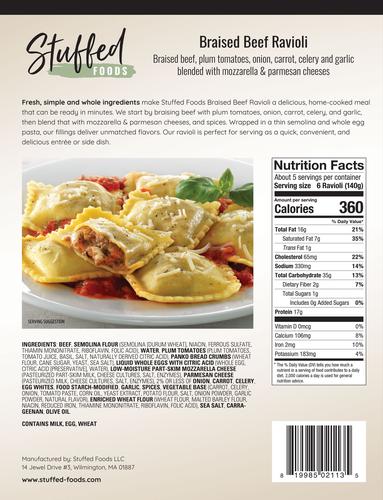 Stuffed Foods Braised Beef Ravioli 680 G   1.5 Lb 