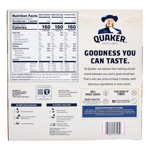 Avena Integral Quaker Instant Variedad de sabores 31 pzas a precio de socio