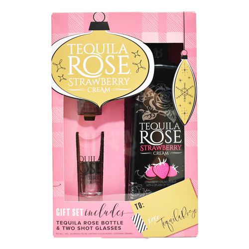 Tequila Rose Strawberry Cream Gift Pack 750 ml + 2 Shots Liquor, Beer