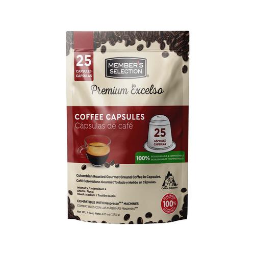 Member's Selection Cápsulas de Café Premium Excelso 25 Cápsulas |  PriceSmart Colombia