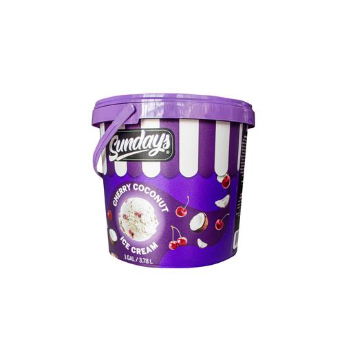 Sundays Cherry Coconut Ice cream 3.78 L / 1 G Cookies, Desserts, and
