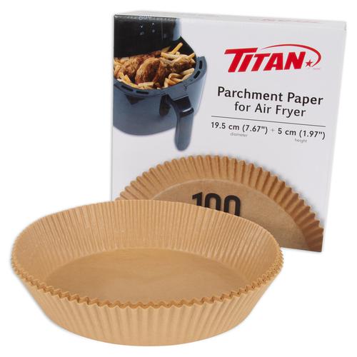 Titan Papel Antiadherente para Freidora de Aire 100 Unidades / 7.6 / 19.5  cm