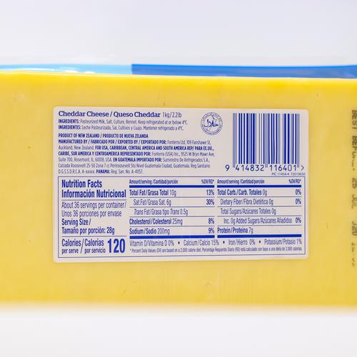 Anchor White Cheddar Cheese 1 kg / 2.20 lb Dairy and Eggs