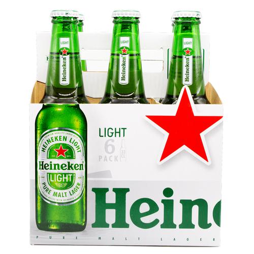 Heineken Light Beer in Bottle with Less Calories and Carbohydrates 6 ...