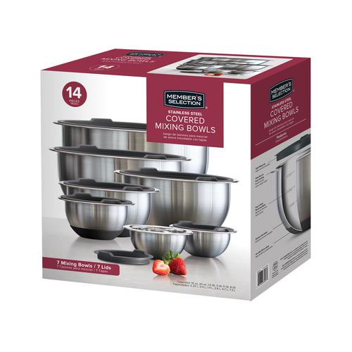 JOYTABLE 14 Piece Mixing Bowls With Measuring Cups And Spoons Set - Premium  Stainless Steel Mixing Bowls Set - Nesting & Stable Metal Mixing Bowls
