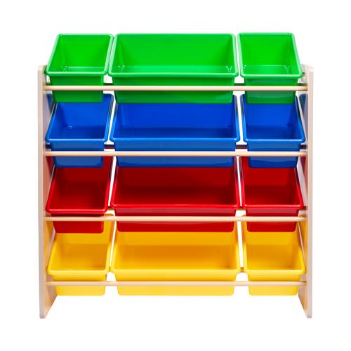 Honey-Can-Do Organizador de almacenamiento de juguetes para niños con 12  cubos de plástico, gris SRT-06475 gris